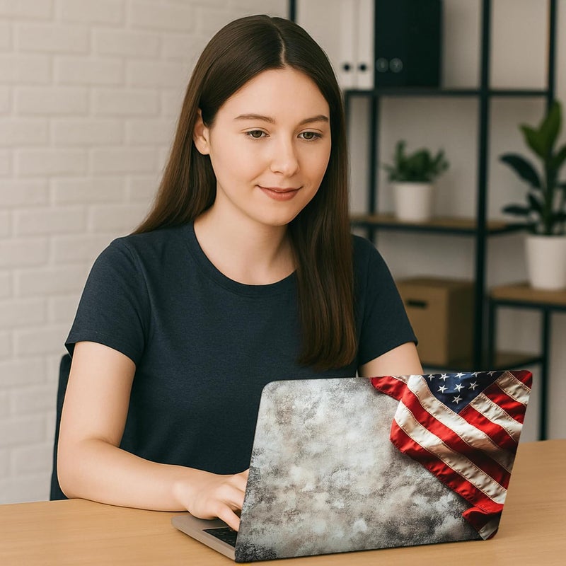 TracyArt Laptop Skin Decal HP 15.6" - US Flag, Laptop Cover Sticker, No Cutting Required, No Bubble, Waterproof, Scratch Resistant - Including Wide Screen and Wrist Pad - Image 5